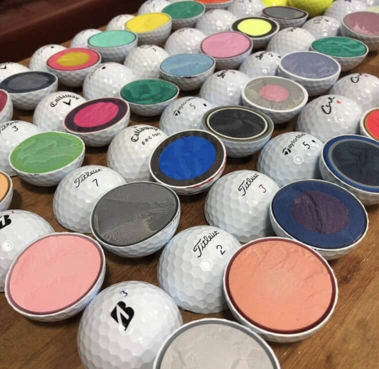 골프공-브랜드별-단면을-보여주는-사진