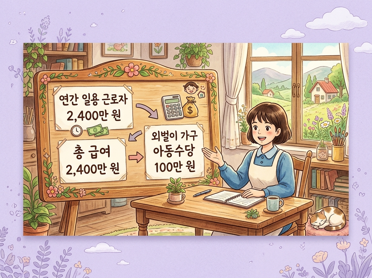 일용직 자녀장려금 수령액 계산 예시 인포그래픽