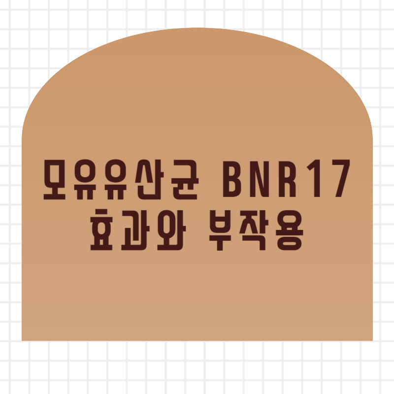 모유유산균 BNR17 효과와 부작용