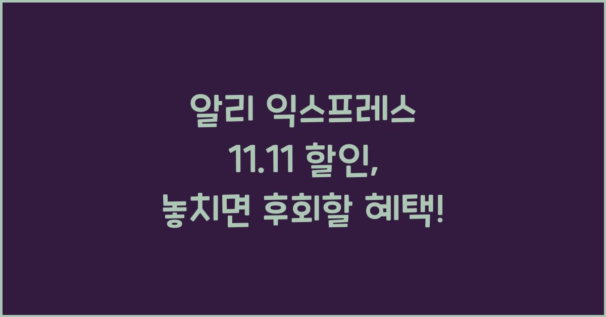 알리 익스프레스 11.11 할인