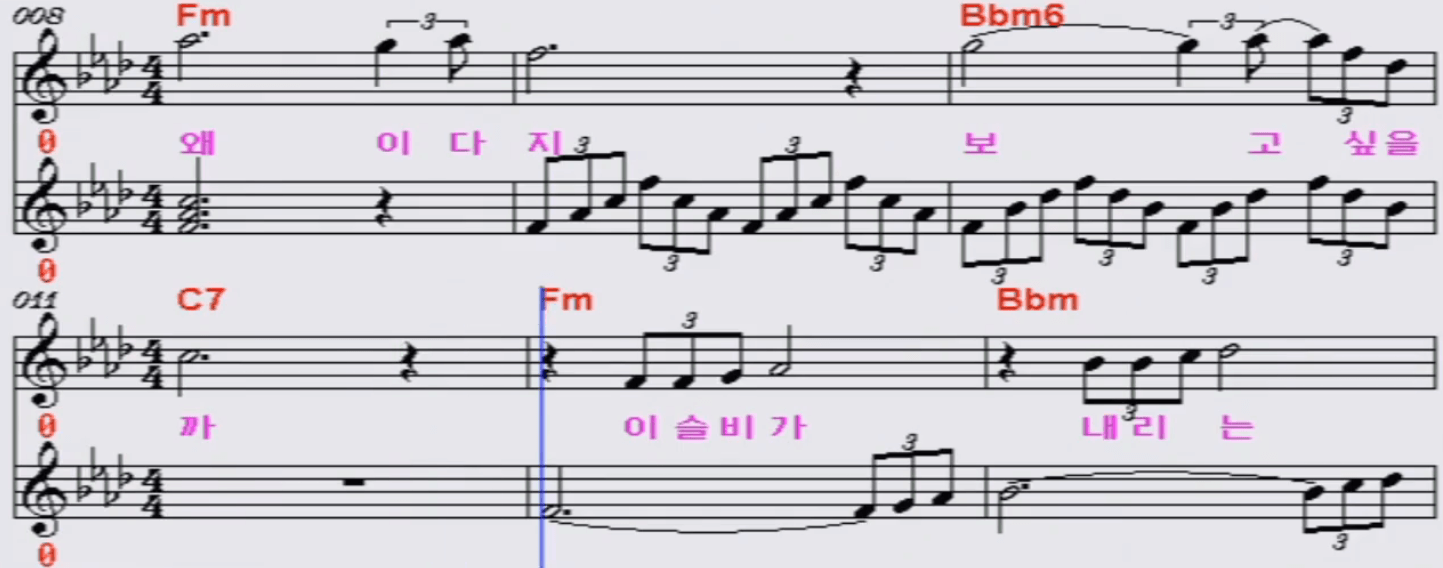 김유선(패티김) 연인의 길 악보