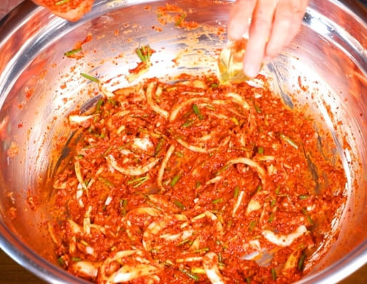 열무김치 양념하는 인포그래픽