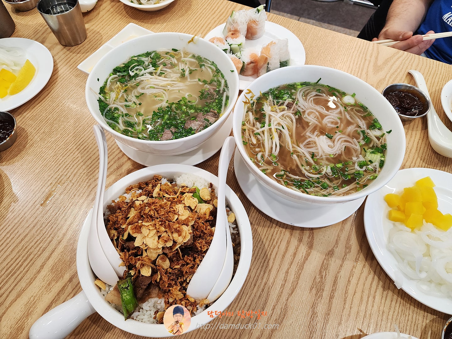 소고기쌀국수, 클래식쌀국수, 미트 힐 라이스, 연어스프링롤