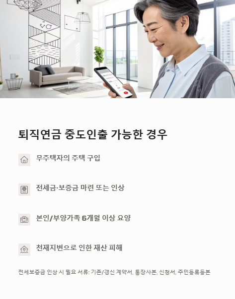 퇴직연금 중도인출 가능한 경우