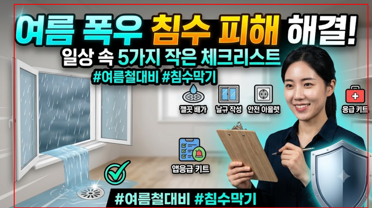 여름철 침수 피해를 막는 일상 속 작은 체크리스트 5가지