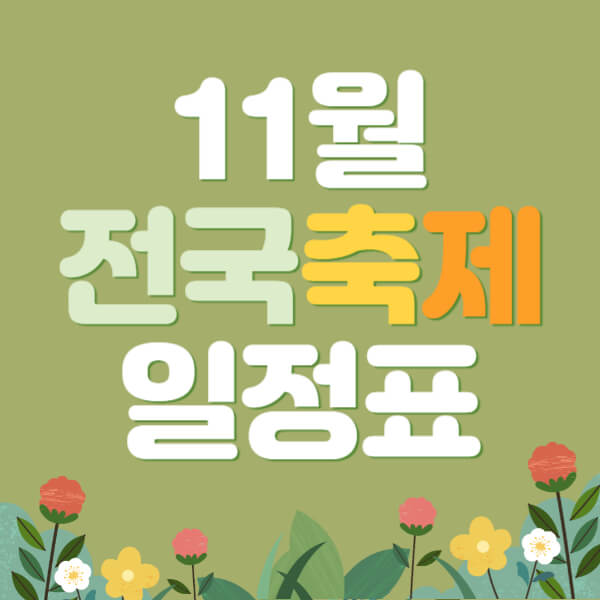 11월 전국 축제 일정표