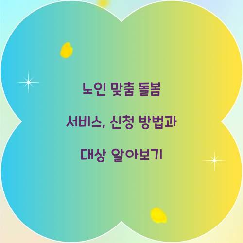 노인 맞춤 돌봄 서비스