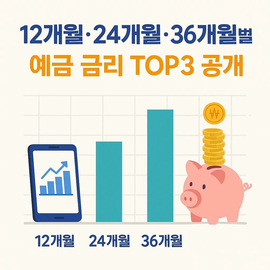 12개월·24개월·36개월별 예금 금리 TOP3 공개
