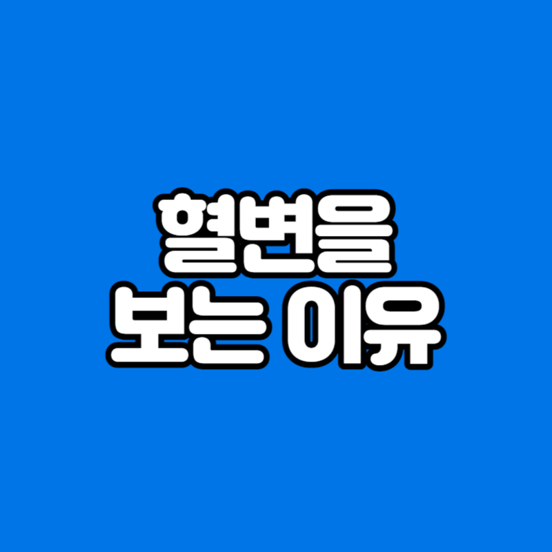 혈변을 보는 이유