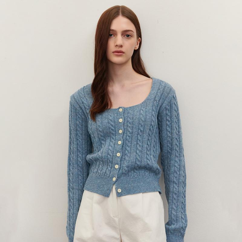 CAMINO 카미노 23 AW 스퀘어넥 꽈배기 니트