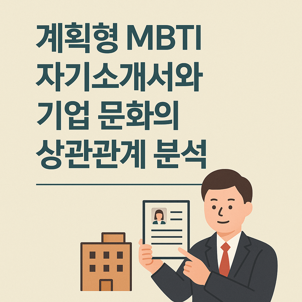 계획형 MBTI 자기소개서와 기업 문화의 상관관계 분석