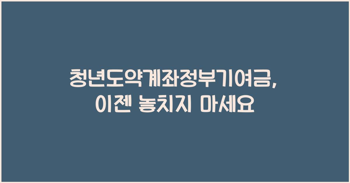 청년도약계좌정부기여금
