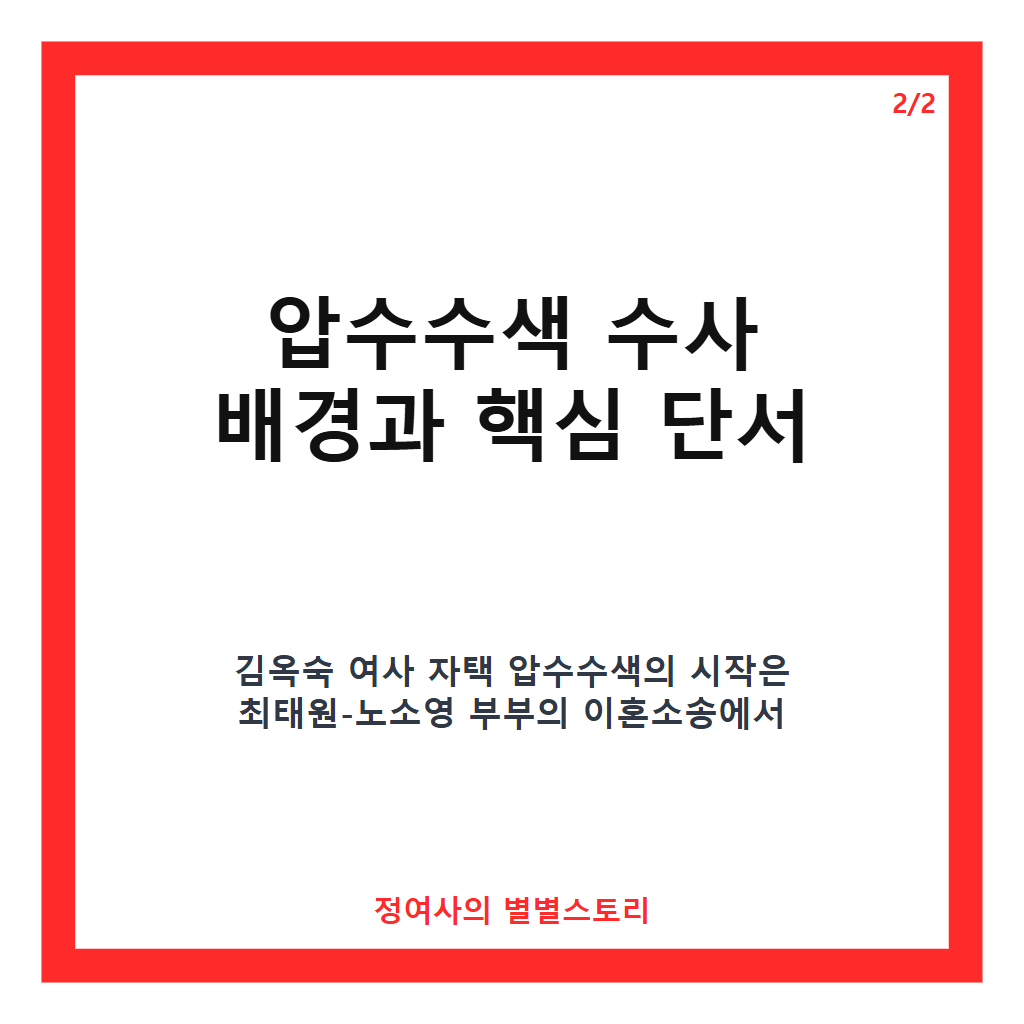 김옥숙 자택 압수수색, 노태우 비자금 의혹 수사 현황과 배경 분석 카드뉴스 3