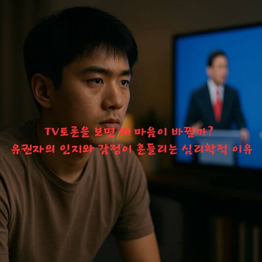 TV토론 심리학, 유권자 심리, 정치 설득, 인지부조화, 초두효과, 최신효과, 확증편향, 중도층 심리, 선거 심리학, 감정 설득