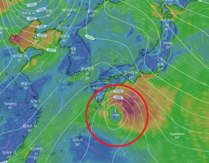태풍15호탈라스예상경로
