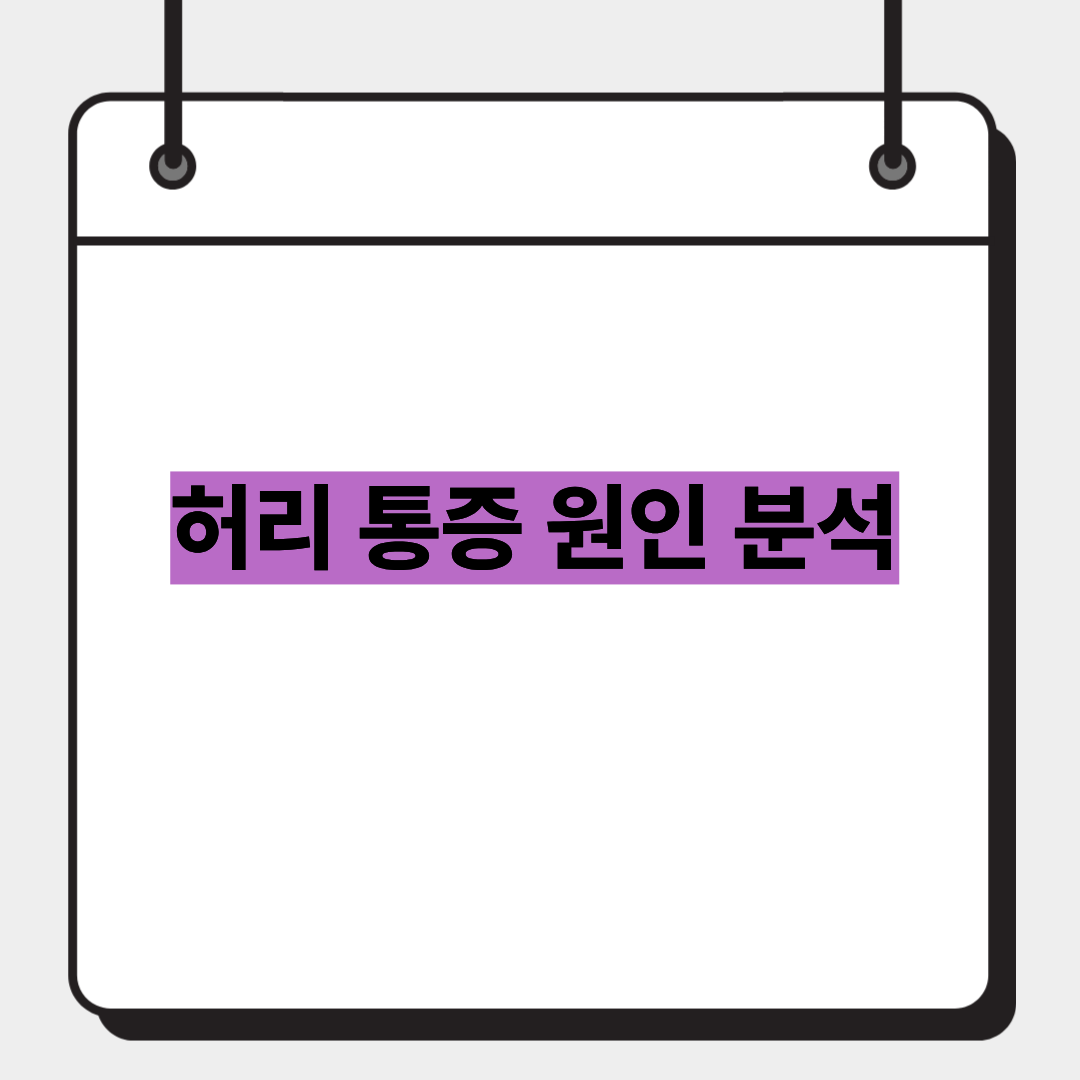 허리 통증 원인 분석 1
