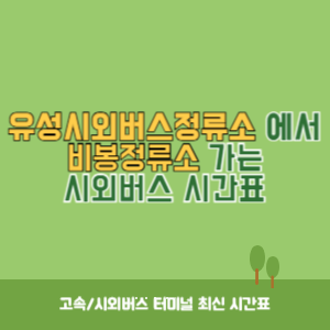 유성시외버스정류소에서 비봉정류소 가는 시외버스 시간표 최신정보