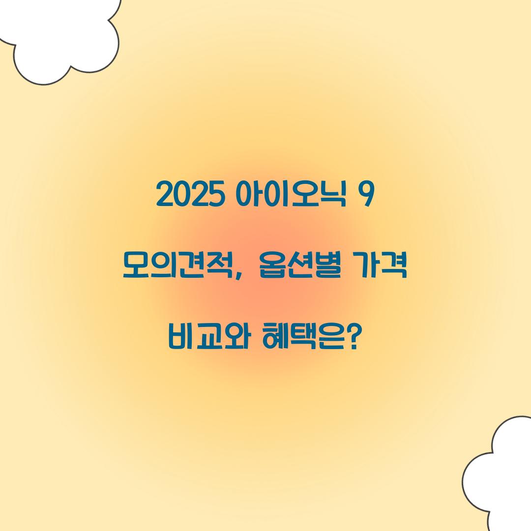 2025 아이오닉 9 모의견적