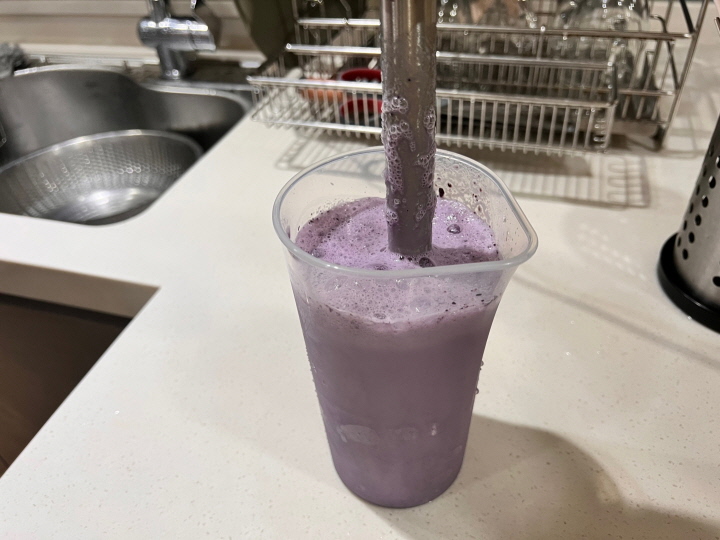 분쇄 후 주스로 만든 모습