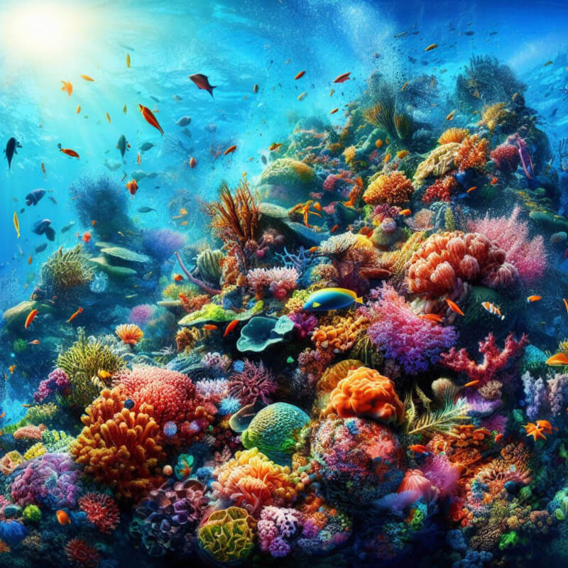 바다 표면 아래에 있는 활기차고 다양한 생태계