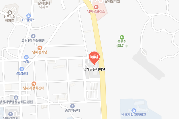 남해시외버스터미널 위치-지도