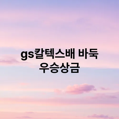 gs칼텍스배 바둑 우승상금
