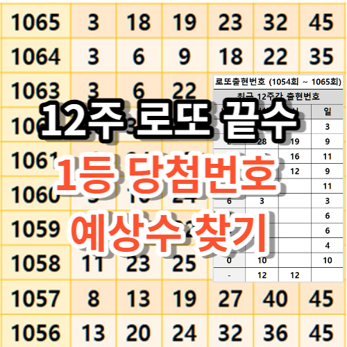12주 당첨번호 로또 끝수 일의자리 분석