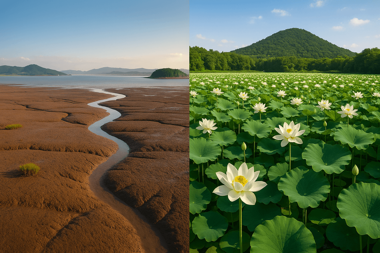 무안 황토갯벌과 회산백련지에서 만나는 자연 속 특별한 힐링 여행