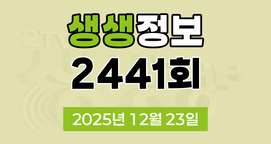 KBS 2TV 생생정보 2441회 2025년 12월 23일 오늘 맛집 식당 업체 촬영장소 촬영지 정보, 생생정보, 가격파괴 Why, 장PD의 AI 여행기, 핫 플레이스 Now, 크리에이터로 살아남기