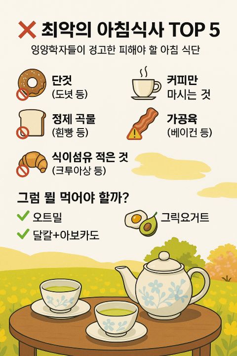 영양학자들이 뽑은 최악의 아침식사 5가지