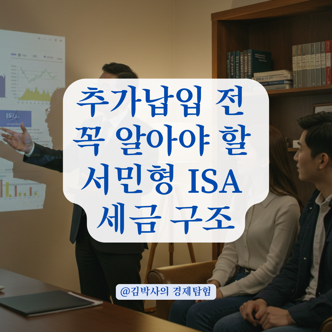 서민형 ISA, 추가납입 전 반드시 알아야 할 이자 계산과 세제 혜택 구조.