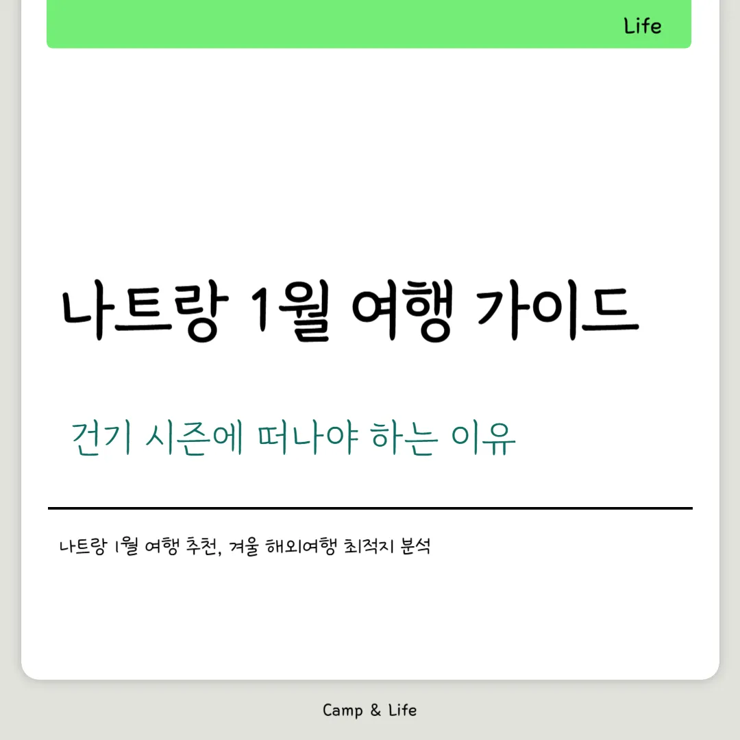 나트랑 1월 여행