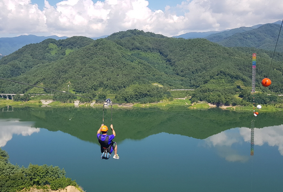 부항댐 출렁다리 집와이어