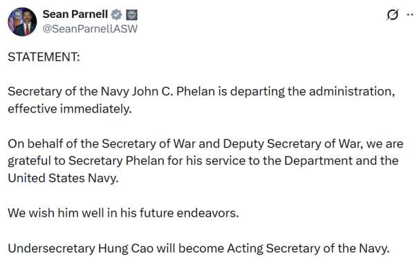 존 펠란 미 해군 장관 사임, 이란 전쟁 속 군 지휘체계 위기인가? (배경 및 영향 분석)