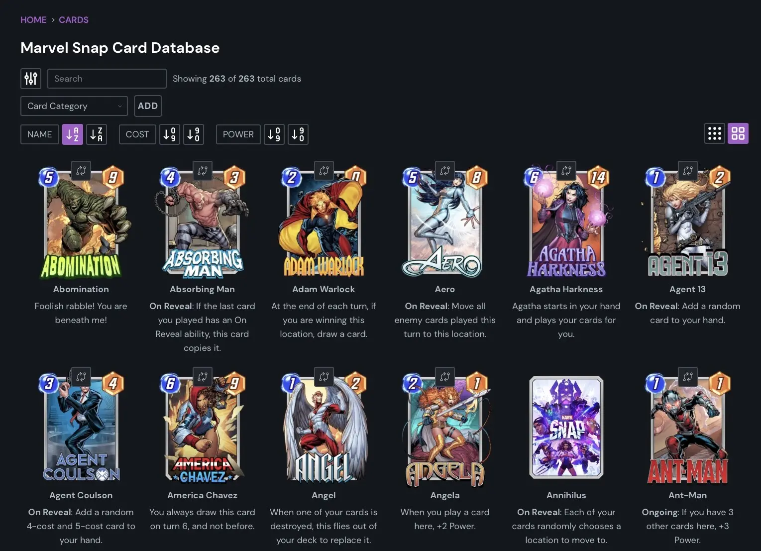 마블 스냅 사이트