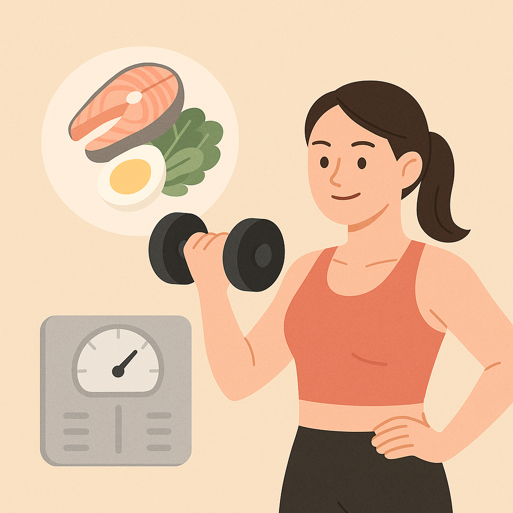 아령을 들고 있는 여자