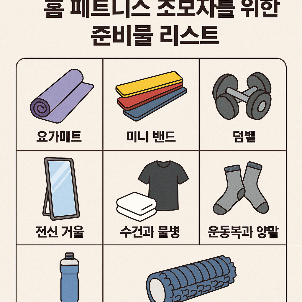 홈 피트니스 초보자를 위한 준비물 리스트