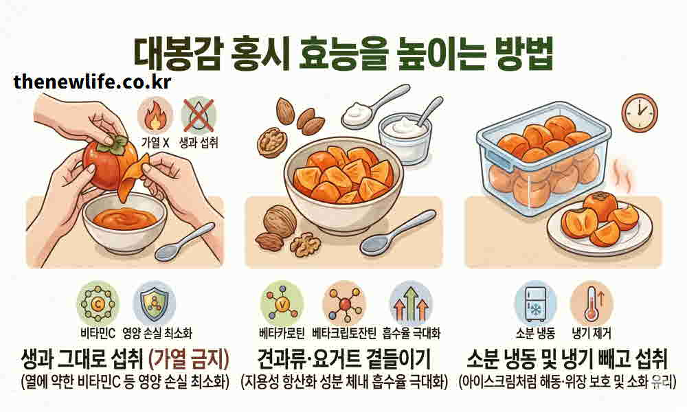 대봉감 홍시 효능 높이는 먹는 방법