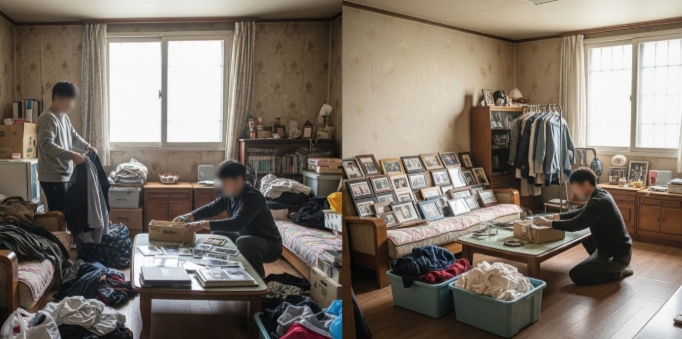 김제 고독사청소 및 정리중