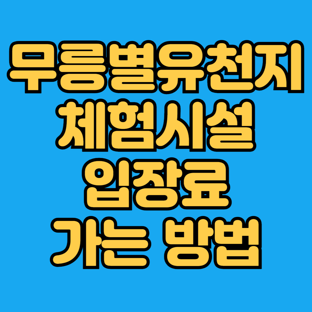 무릉별유천지 체험시설 입장료 가는 방법