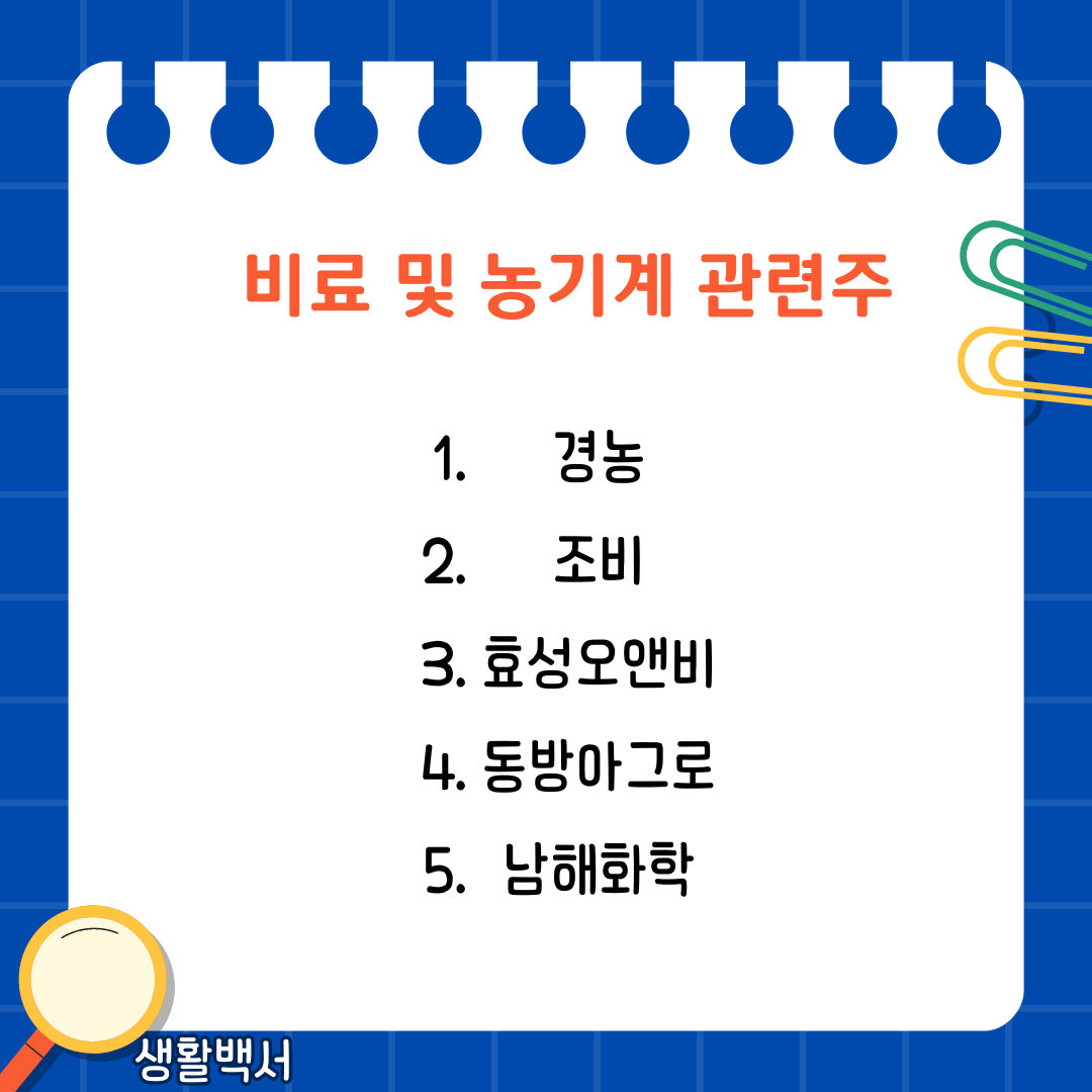 비료 및 농기계 관련주
