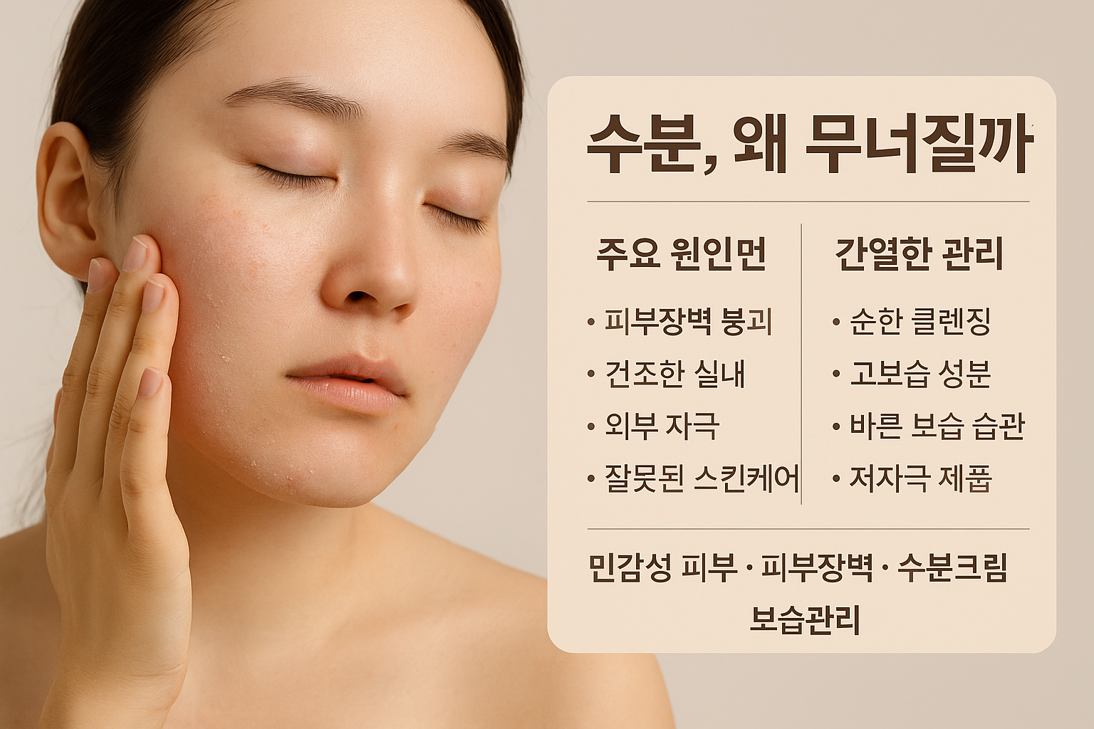 민감성 피부, 수분이 유난히 빨리 무너지는 이유는? 관련 사진