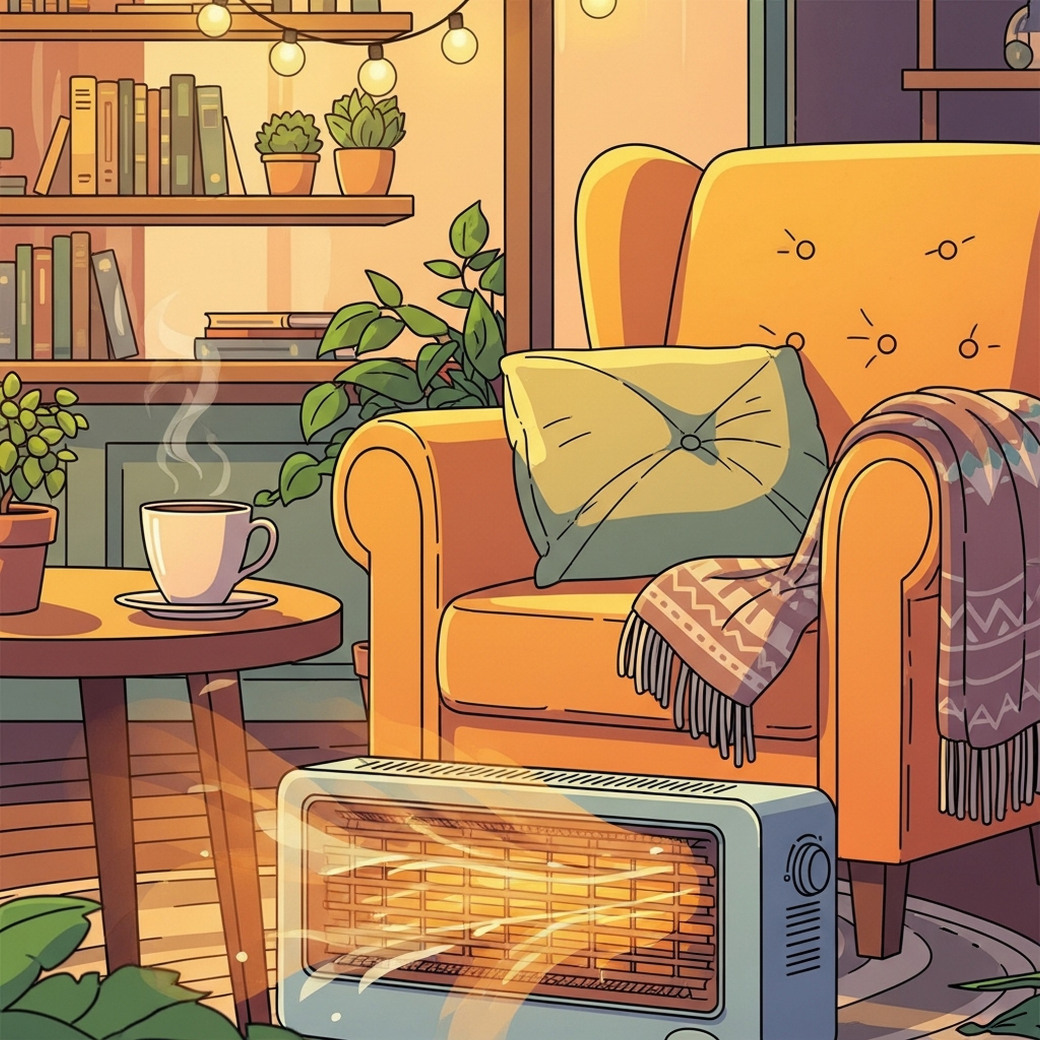 카페 난방 좌석