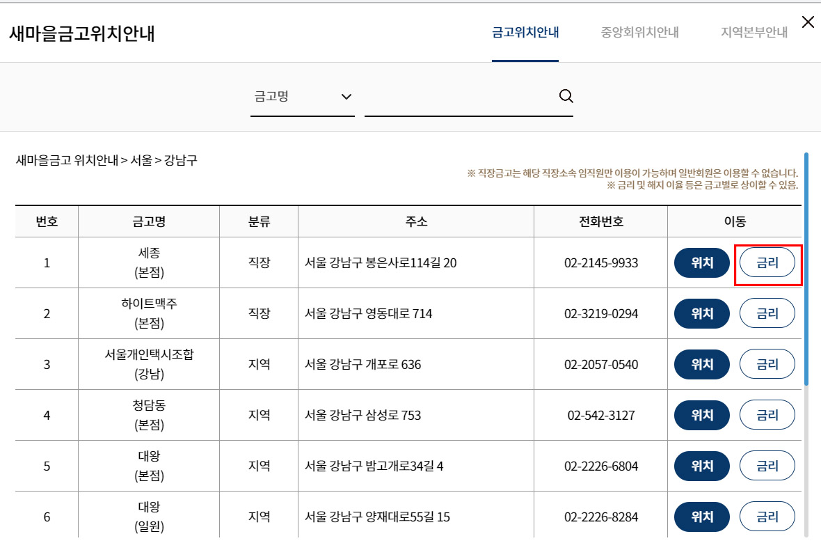 새마을금고-지점-금리보기