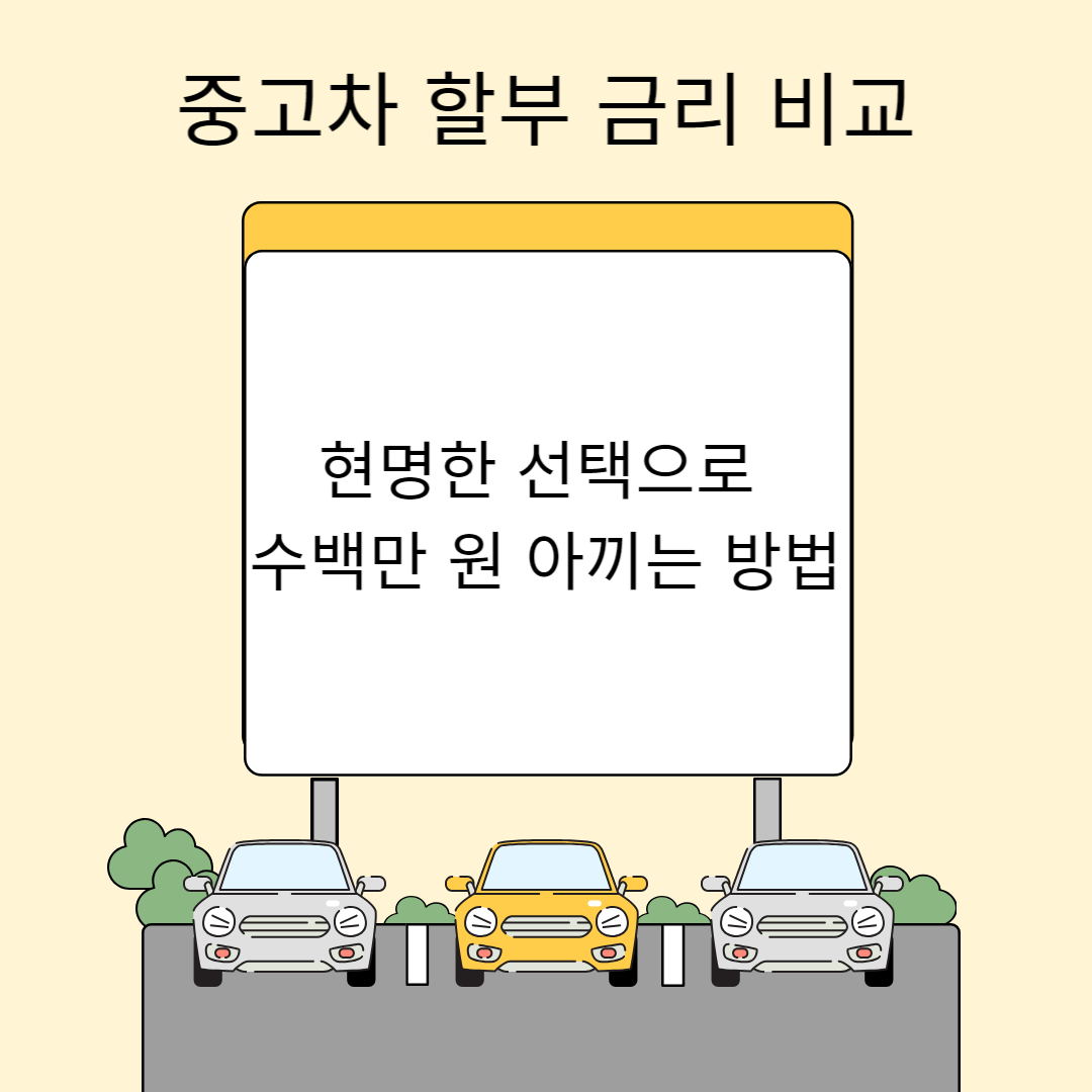 중고차 할부 금리 비교: 현명한 선택으로 수백만 원 아끼는 방법