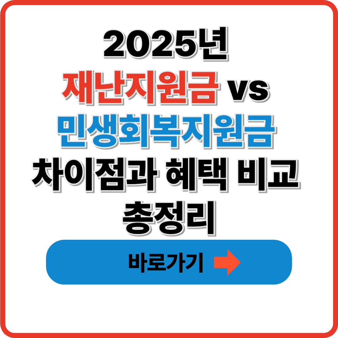 2025년 재난지원금 vs 민생회복지원금 차이점과 혜택 비교 총정리