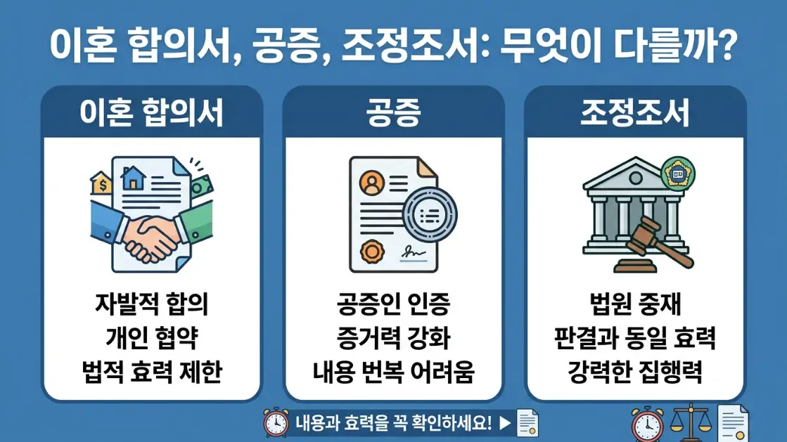 이혼합의서 공증 조정조서