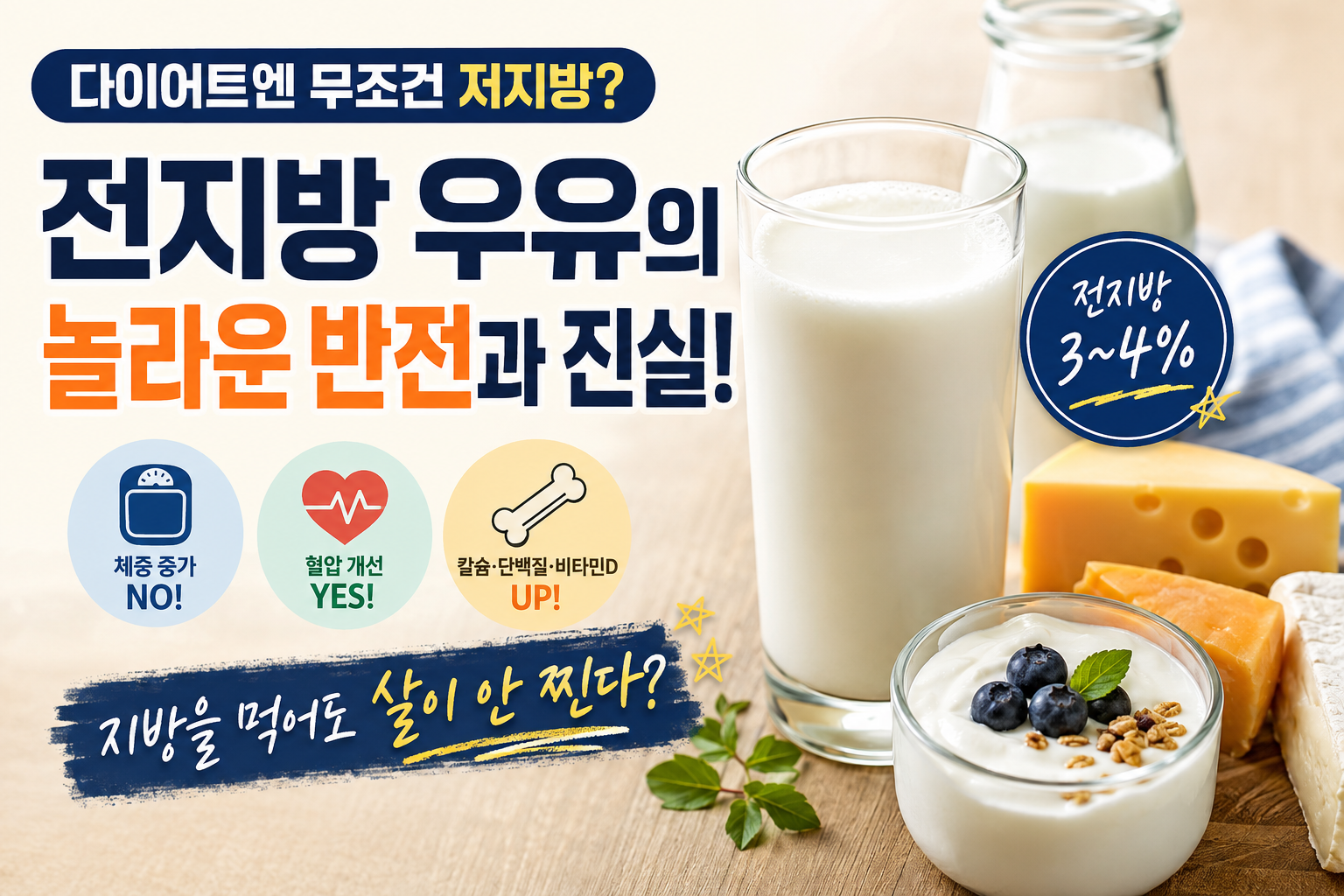 전지방 우유의 놀라운 반전과 진실!