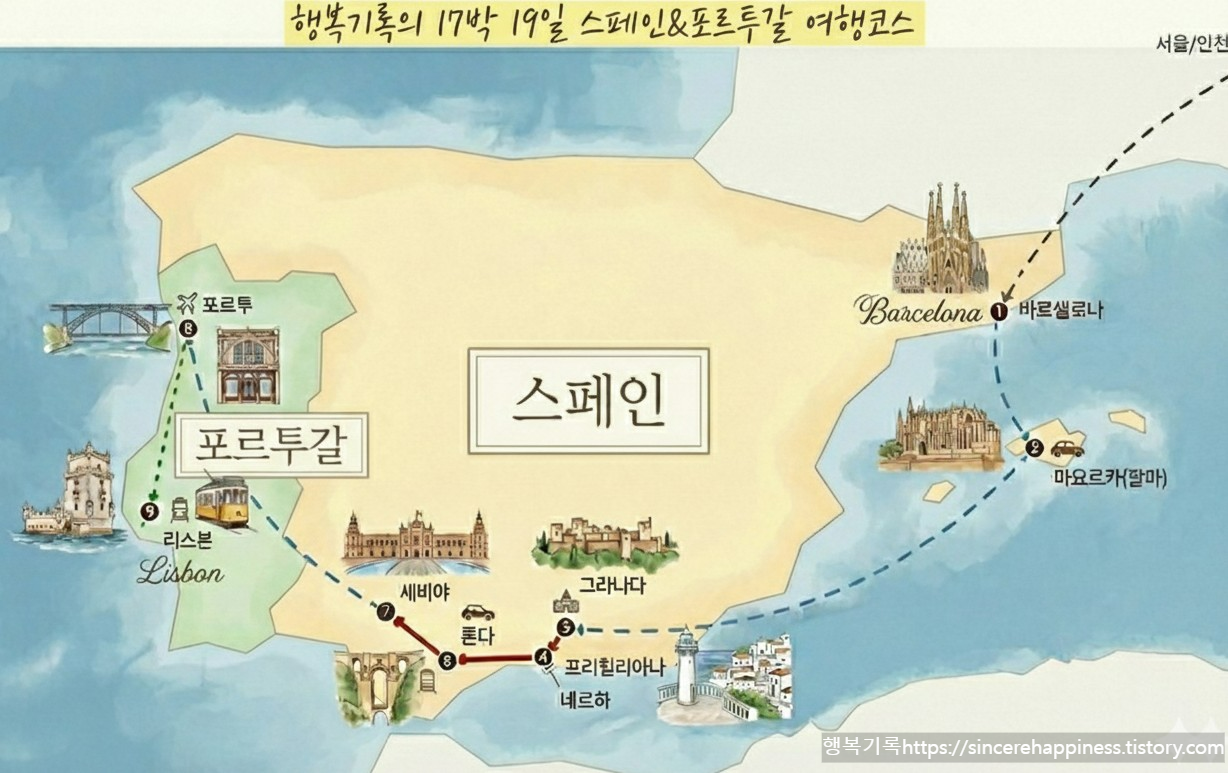 17박 19일 스페인 포르투갈 여행 코스 정리