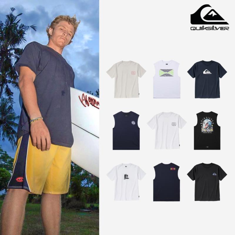 퀵실버 루즈핏 반팔 민소매 래쉬가드